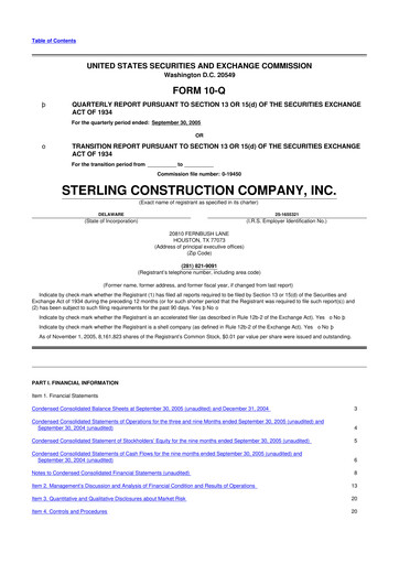 Thumbnail Sterling Infrastructure 10-Q Quarterly Report FY 