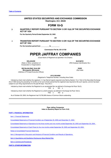 Thumbnail Piper Sandler
 10-Q Quarterly Report FY 