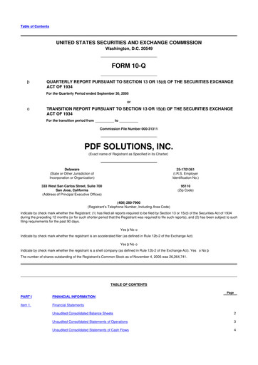 Thumbnail PDF Solutions 10-Q Quarterly Report FY 