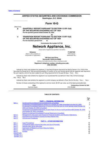 Thumbnail NetApp
 10-Q Quarterly Report FY 