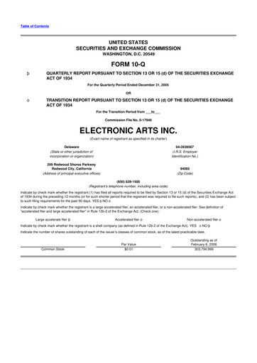 Thumbnail Electronic Arts 10-Q Quarterly Report FY 