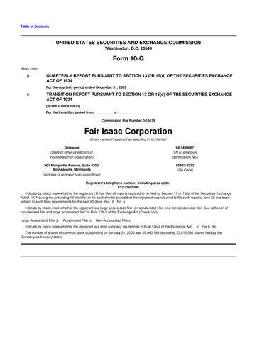 Thumbnail Fair Isaac (FICO) 10-Q Quarterly Report FY 