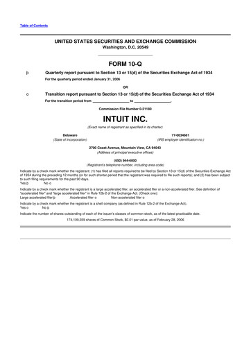 Vorschaubild Intuit 10-Q Quartalsbericht  