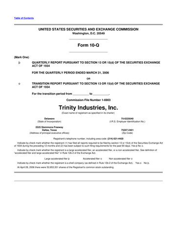 Vorschaubild Trinity Industries
 10-Q Quartalsbericht  