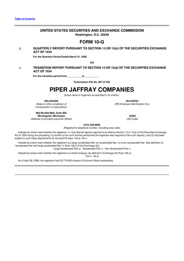 Thumbnail Piper Sandler
 10-Q Quarterly Report FY 