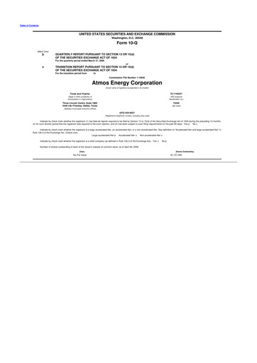 Thumbnail Atmos Energy 10-Q Quarterly Report FY 