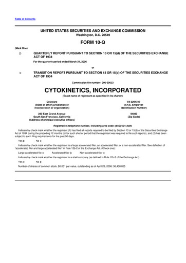 Thumbnail Cytokinetics
 10-Q Quarterly Report FY 