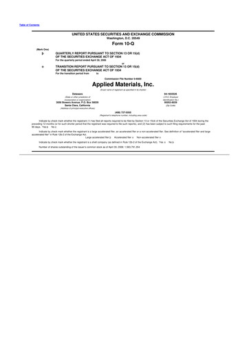 Thumbnail Applied Materials 10-Q Quarterly Report FY 