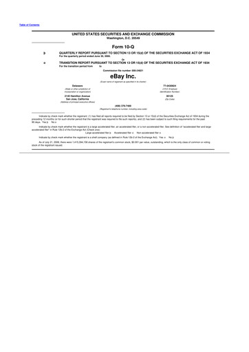 Thumbnail eBay 10-Q Quarterly Report FY 