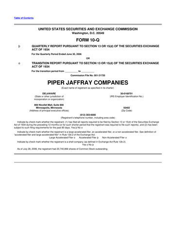 Thumbnail Piper Sandler
 10-Q Quarterly Report FY 