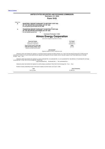 Thumbnail Atmos Energy 10-Q Quarterly Report FY 