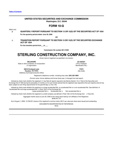 Thumbnail Sterling Infrastructure 10-Q Quarterly Report FY 