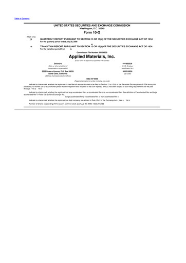 Thumbnail Applied Materials 10-Q Quarterly Report FY 