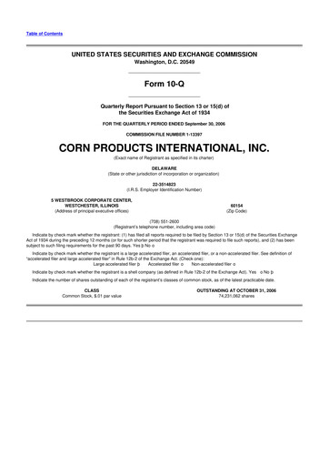 Thumbnail Ingredion 10-Q Quarterly Report FY 