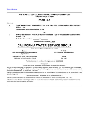 Vorschaubild California Water Service Group 10-Q Quartalsbericht  