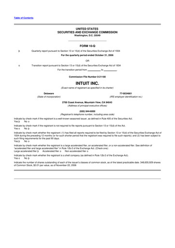 Vorschaubild Intuit 10-Q Quartalsbericht  