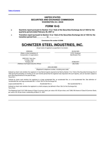 Thumbnail Radius Recycling 10-Q Quarterly Report FY 