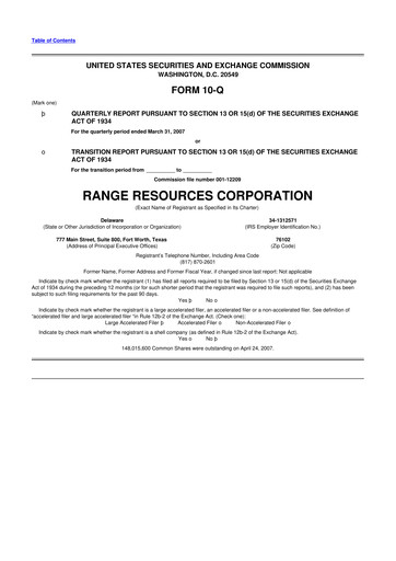 Thumbnail Range Resources
 10-Q Quarterly Report FY 