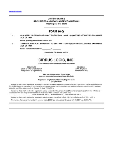 Thumbnail Cirrus Logic
 10-Q Quarterly Report FY 