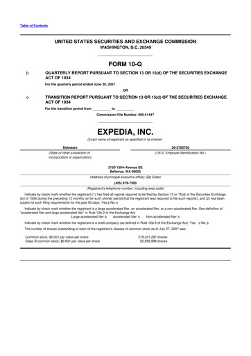 Vorschaubild Expedia Group 10-Q Quartalsbericht  