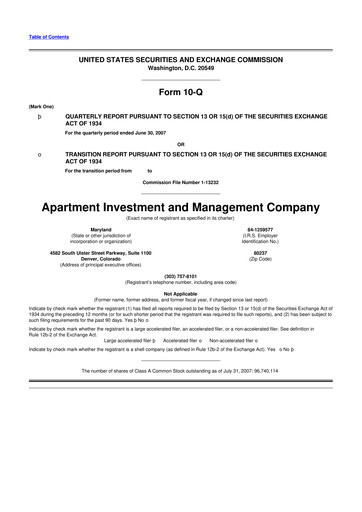 Thumbnail Aimco 10-Q Quarterly Report FY 