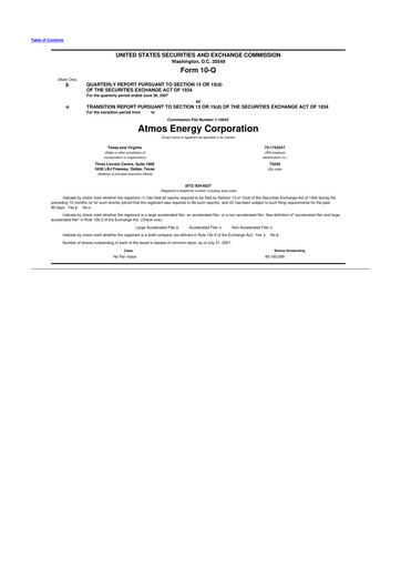 Thumbnail Atmos Energy 10-Q Quarterly Report FY 