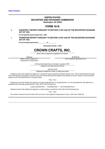 Thumbnail Crown Crafts 10-Q Quarterly Report FY 