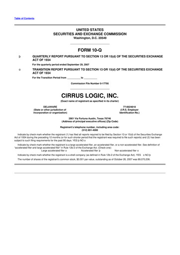 Thumbnail Cirrus Logic
 10-Q Quarterly Report FY 