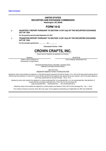 Thumbnail Crown Crafts 10-Q Quarterly Report FY 