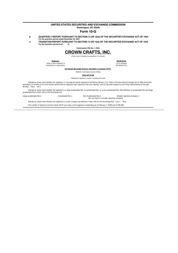 Thumbnail Crown Crafts 10-Q Quarterly Report FY 