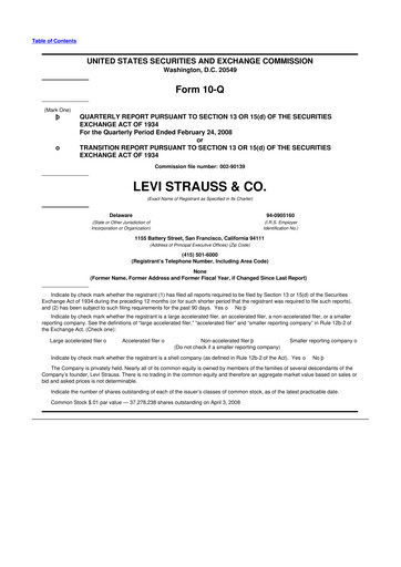 Thumbnail Levi Strauss & Co. 10-Q Quarterly Report FY 