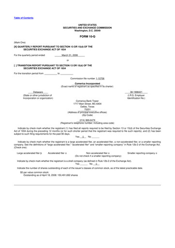 Thumbnail Comerica 10-Q Quarterly Report FY 