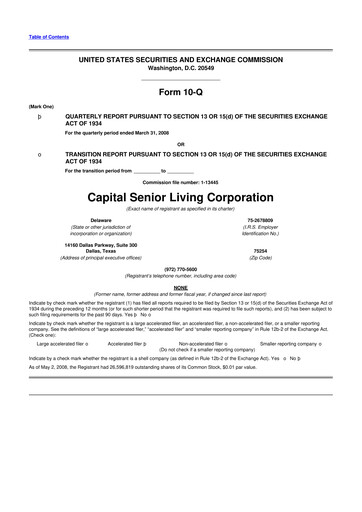 Thumbnail Sonida Senior Living 10-Q Quarterly Report FY 