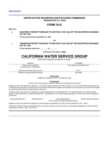 Vorschaubild California Water Service Group 10-Q Quartalsbericht  