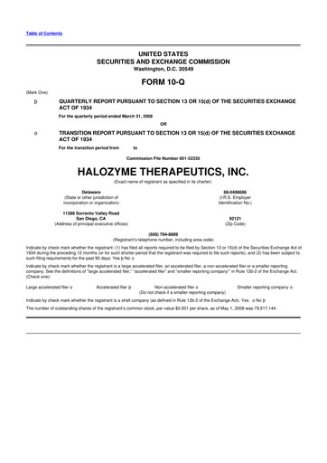 Thumbnail Halozyme Therapeutics 10-Q Quarterly Report FY 