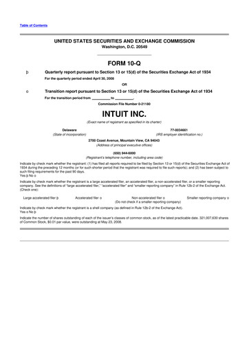 Vorschaubild Intuit 10-Q Quartalsbericht  