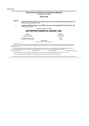 Thumbnail Keurig Dr Pepper 10-Q Quarterly Report FY 