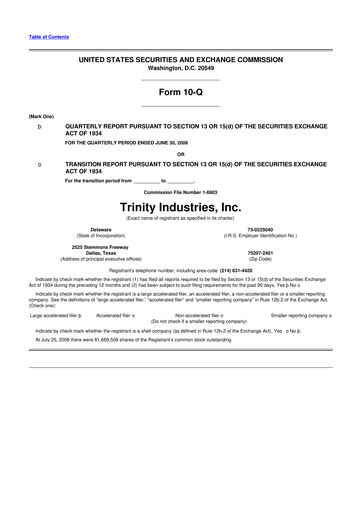Vorschaubild Trinity Industries
 10-Q Quartalsbericht  