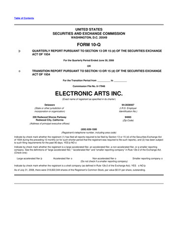 Thumbnail Electronic Arts 10-Q Quarterly Report FY 