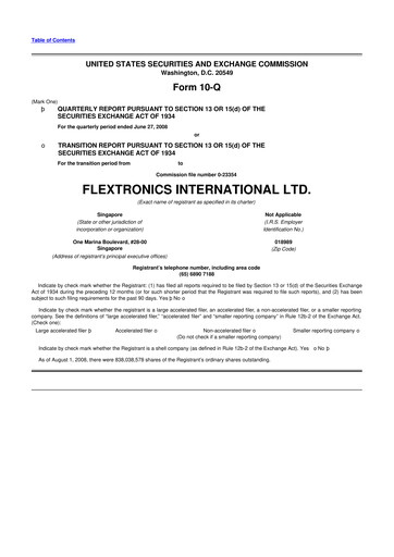 Thumbnail Flex 10-Q Quarterly Report FY 