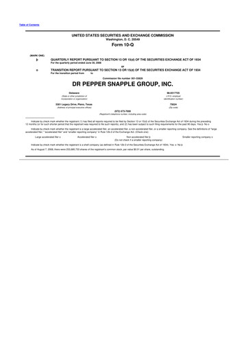 Thumbnail Keurig Dr Pepper 10-Q Quarterly Report FY 