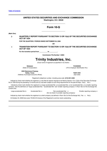 Vorschaubild Trinity Industries
 10-Q Quartalsbericht  