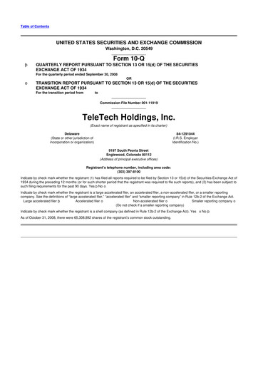 Thumbnail TTEC 10-Q Quarterly Report FY 