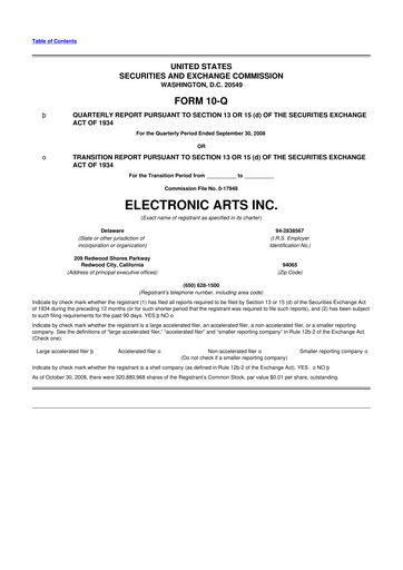 Thumbnail Electronic Arts 10-Q Quarterly Report FY 