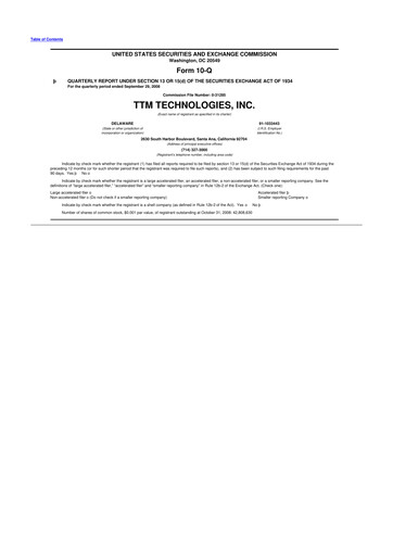 Thumbnail TTM Technologies
 10-Q Quarterly Report FY 