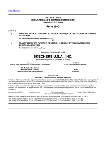 Thumbnail Skechers
 10-Q Quarterly Report FY 