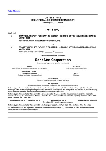 Vorschaubild EchoStar 10-Q Quartalsbericht  
