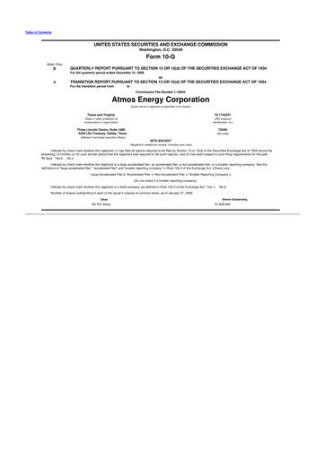 Thumbnail Atmos Energy 10-Q Quarterly Report FY 