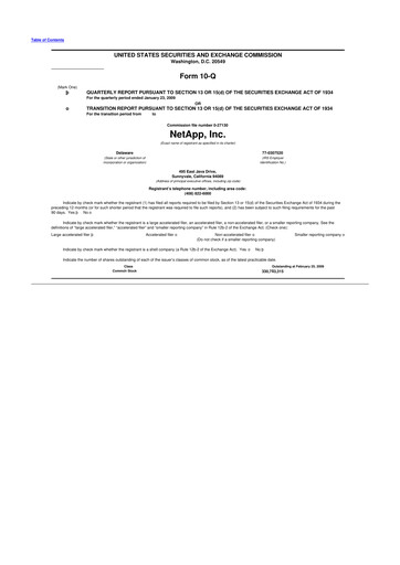 Thumbnail NetApp
 10-Q Quarterly Report FY 