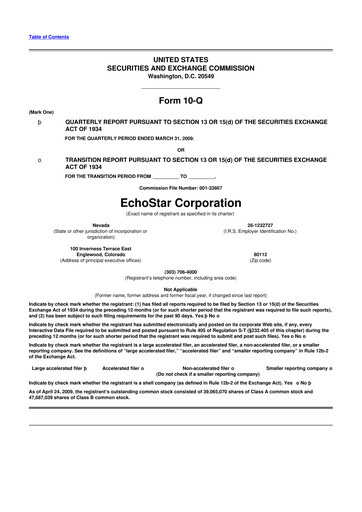 Vorschaubild EchoStar 10-Q Quartalsbericht  